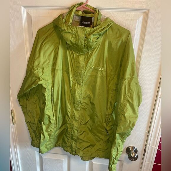 Marmot lime green light coat/windbreaker sz L - Picture 1 of 8